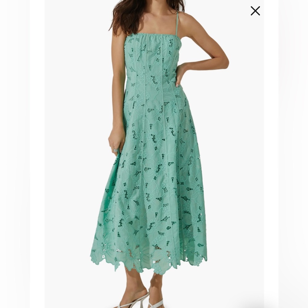 ASTR the label floral lace dress - Green/seafoam green